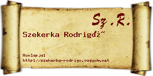 Szekerka Rodrigó névjegykártya